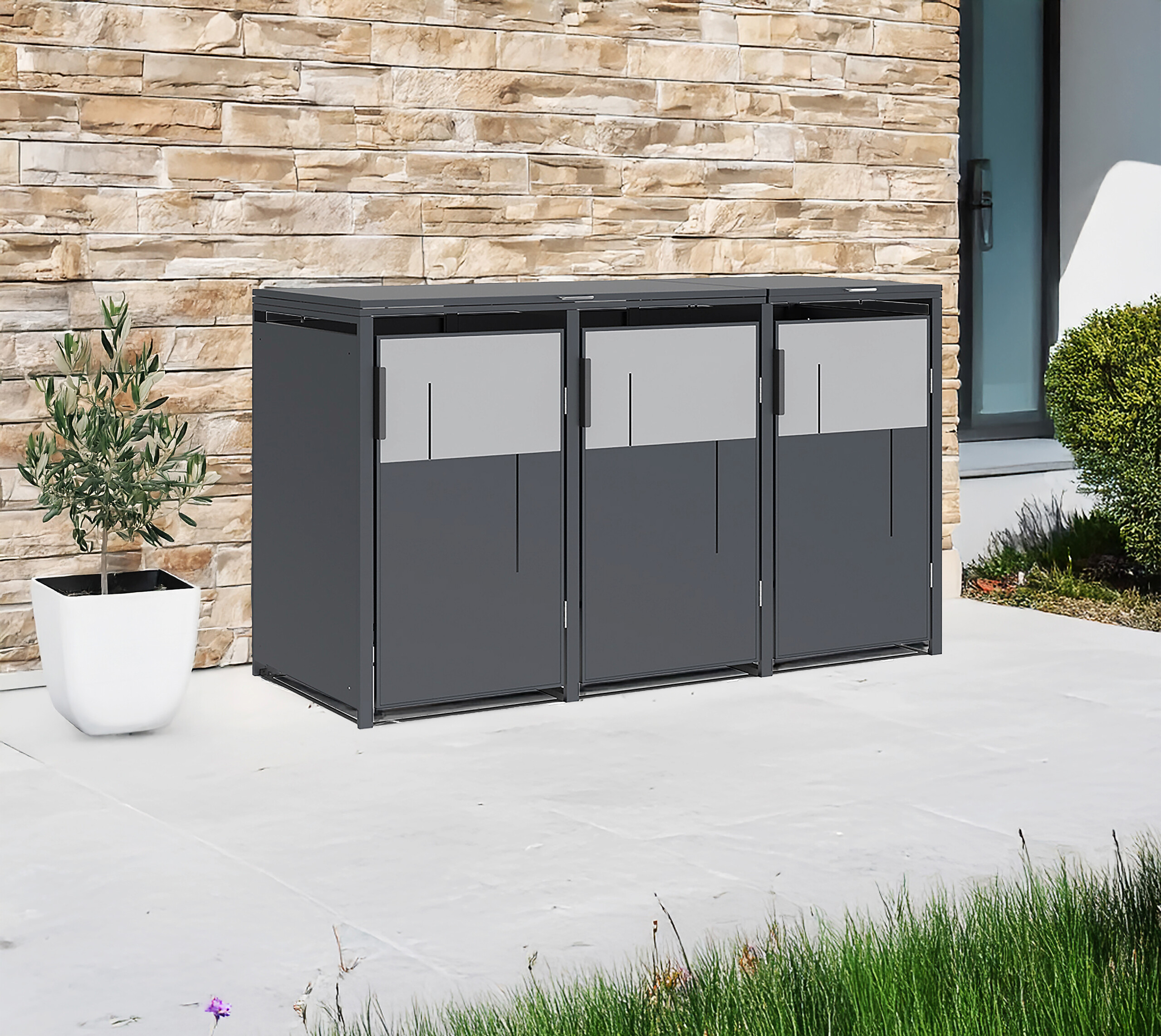 Westmann Mülltonnenbox Tonus anthrazit B/H/L: ca. 198x116x80 cm