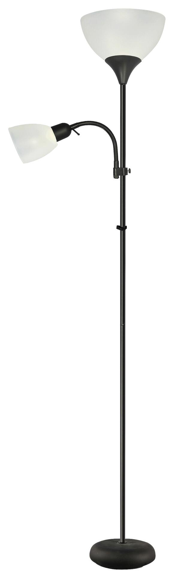 Sensation Deckenfluter Biro Promo schwarz weiß Metall Kunststoff H: ca. 180 cm E27 2 Brennstellen