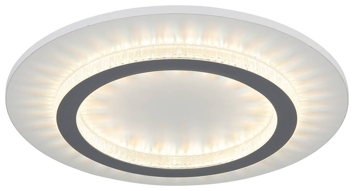 GLOBO LED-Deckenleuchte weiß hellgrau klar Metall Kunststoff H/D: ca. 5,5x35 cm 1 Brennstellen