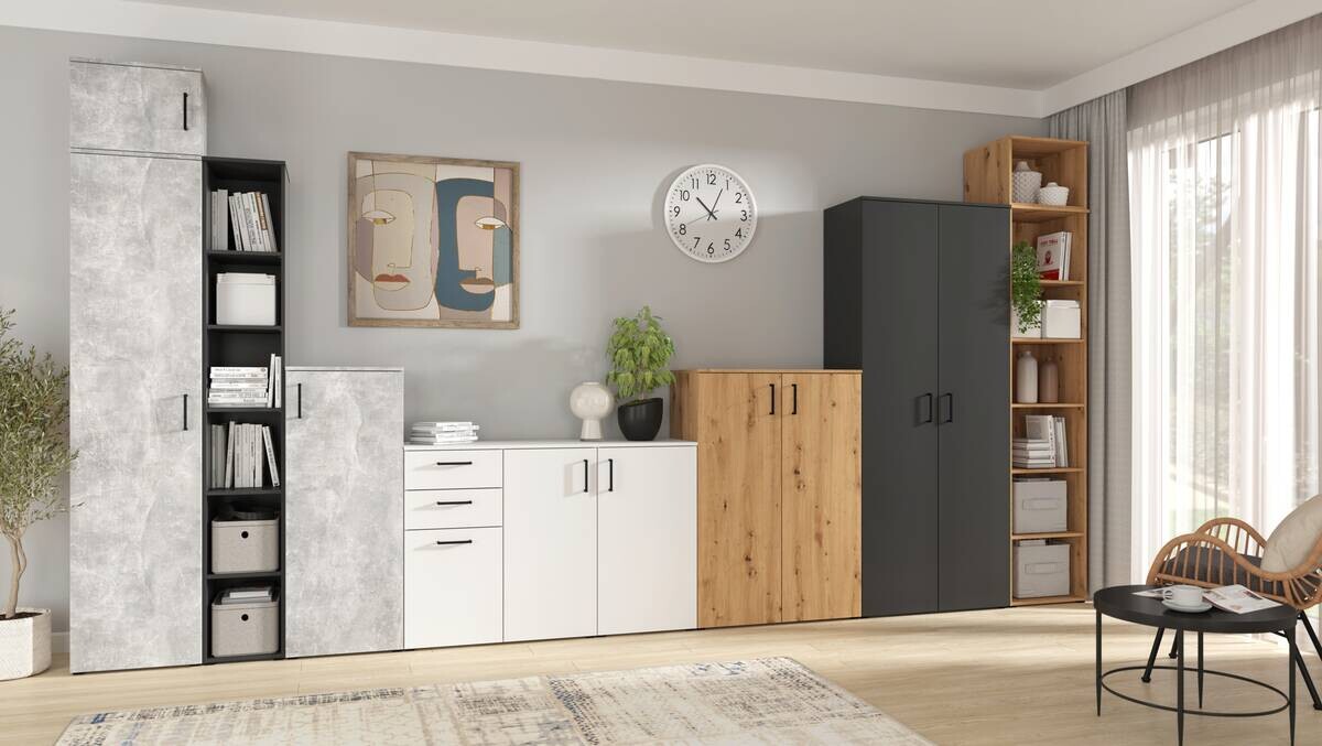 Kommode Multi-Stauraum Typ 28 weiß B/H/T: ca. 120x83x40 cm