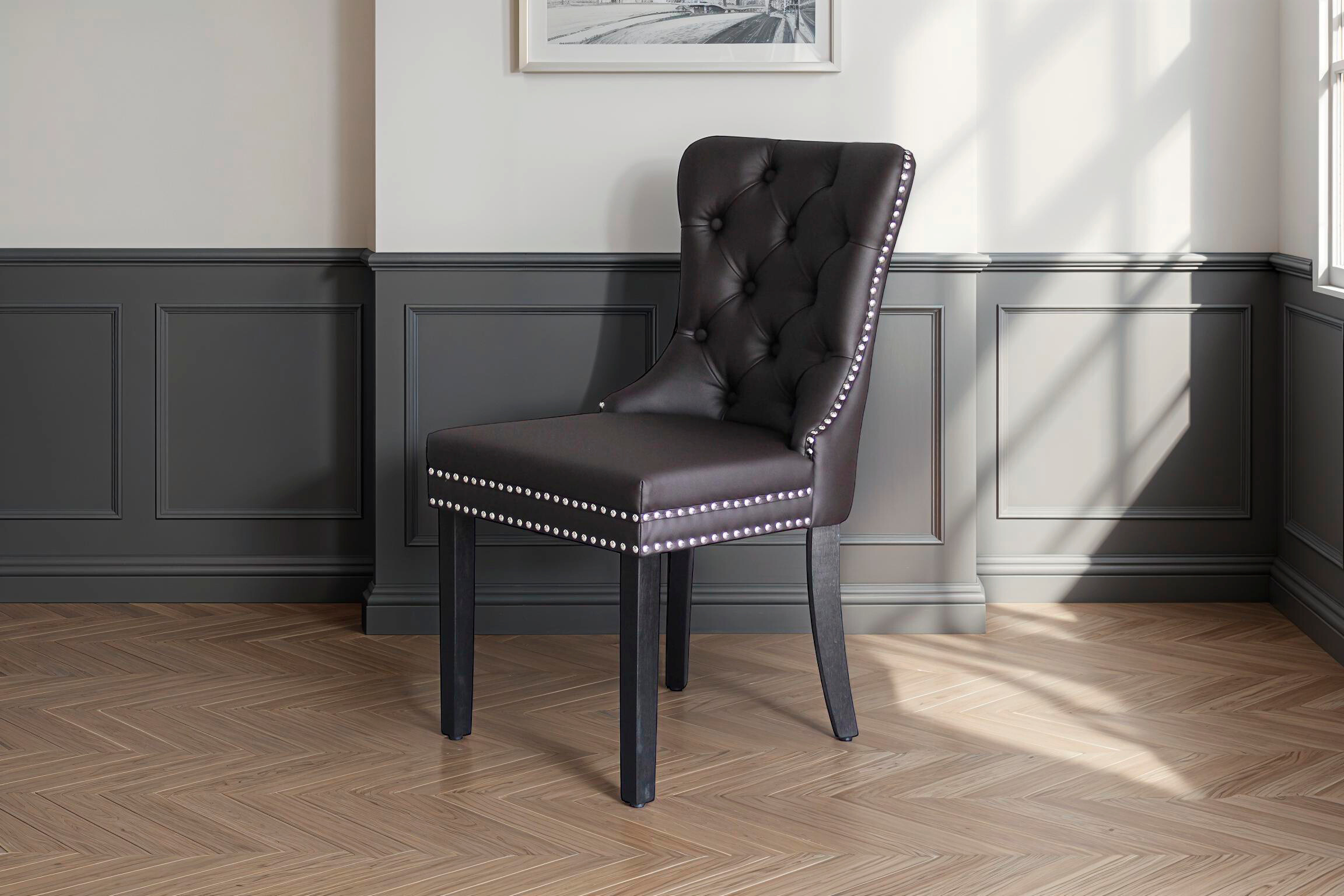 Stuhl DOMINO, 2er-Set schwarz braun B/H/T: ca. 48,5x93x61 cm