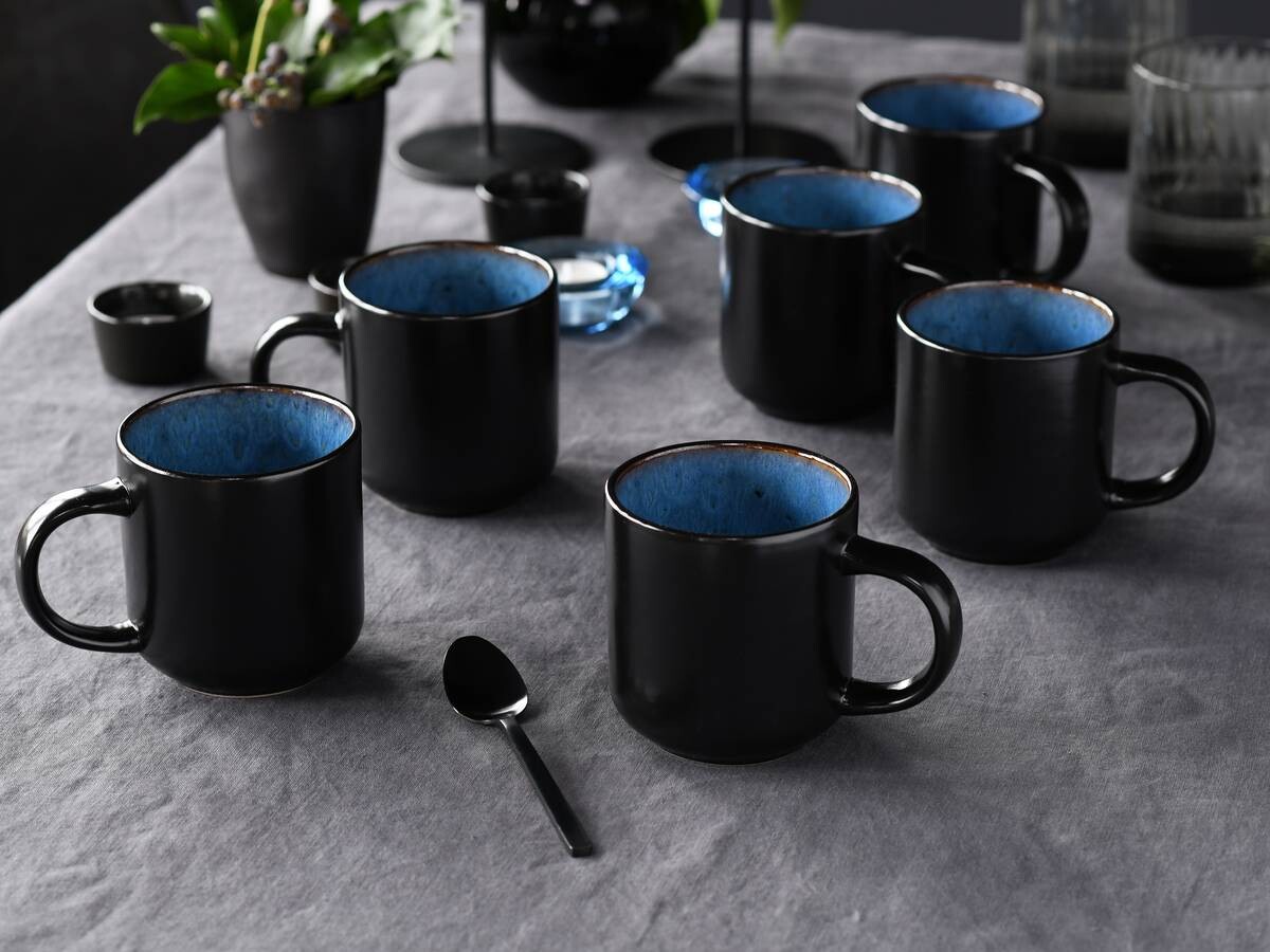 CreaTable Kaffeebecher Nordic Fjord Blue blau Steinzeug