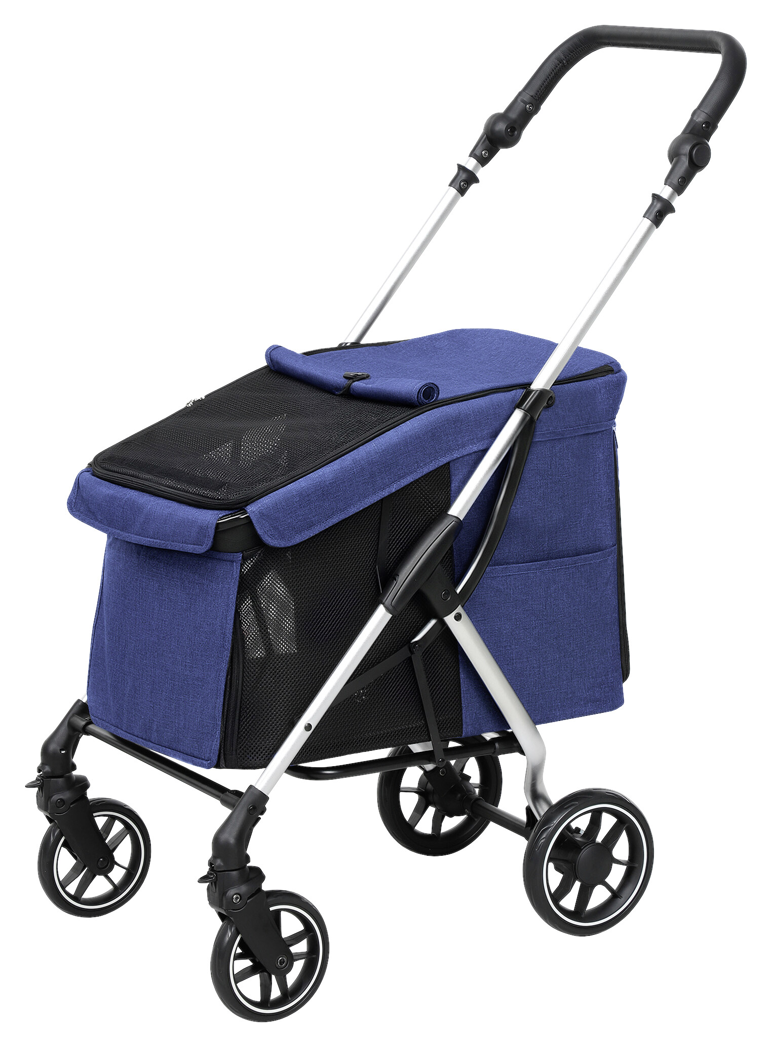 PawHut Hundewagen blau Aluminium B/H/L: ca. 48,5x106x80 cm