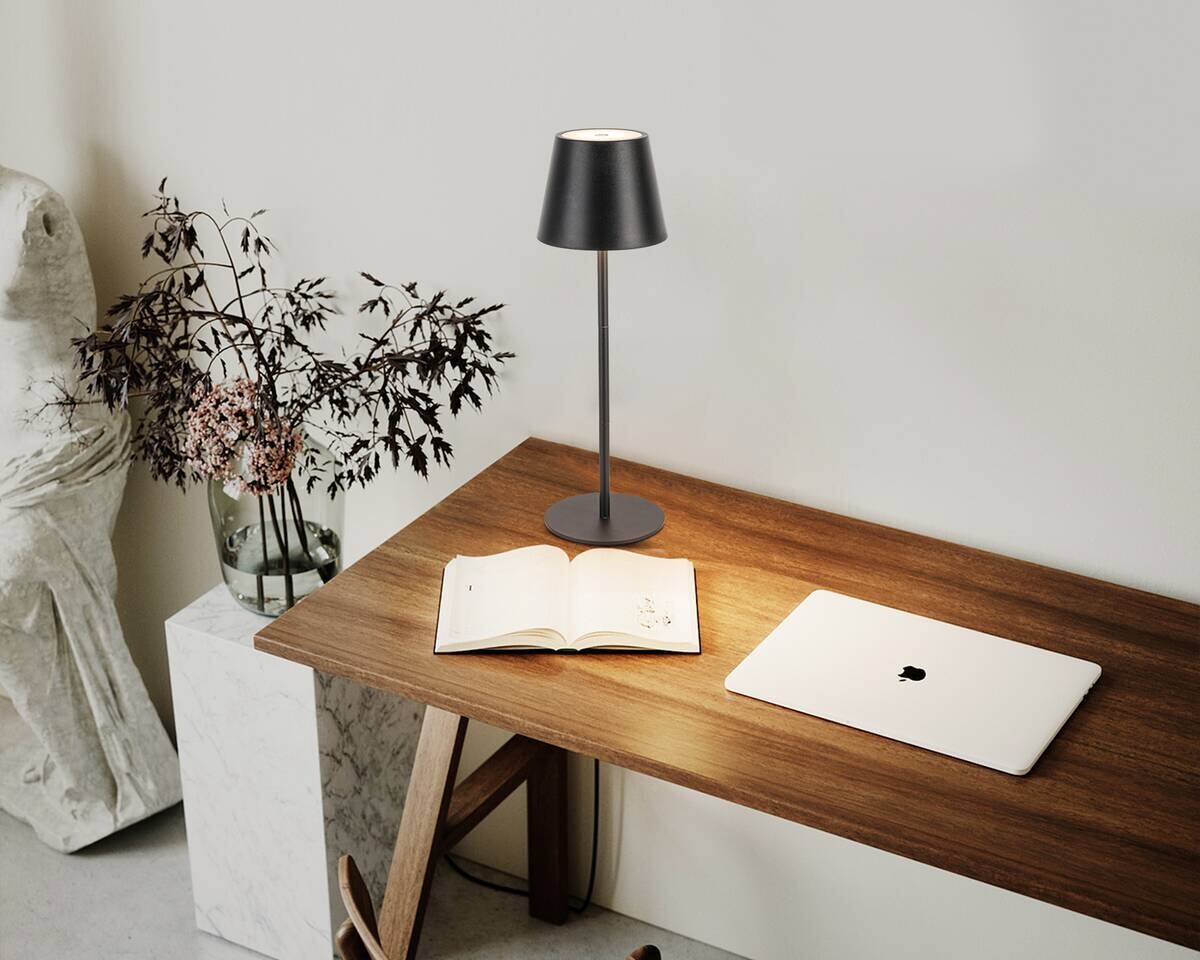 Tischleuchte schwarz H/D: ca. 36x11,5 cm