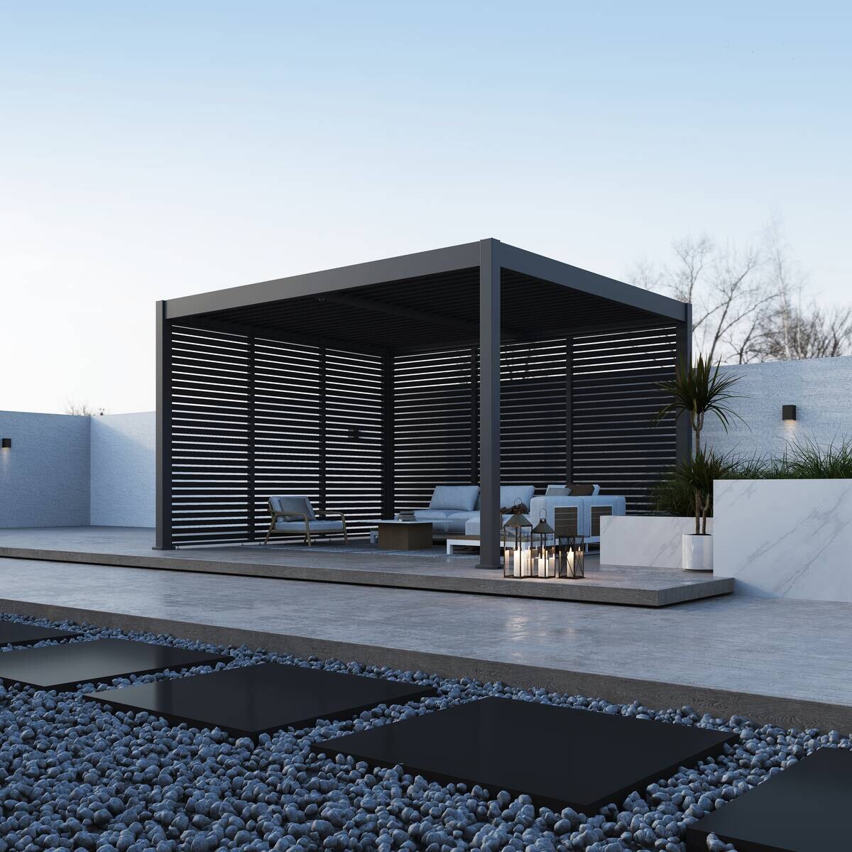 Paragon Outdoor Lamellen-Sichtschutz Grand Tuscan grau Aluminium B/H: ca. 135x234 cm