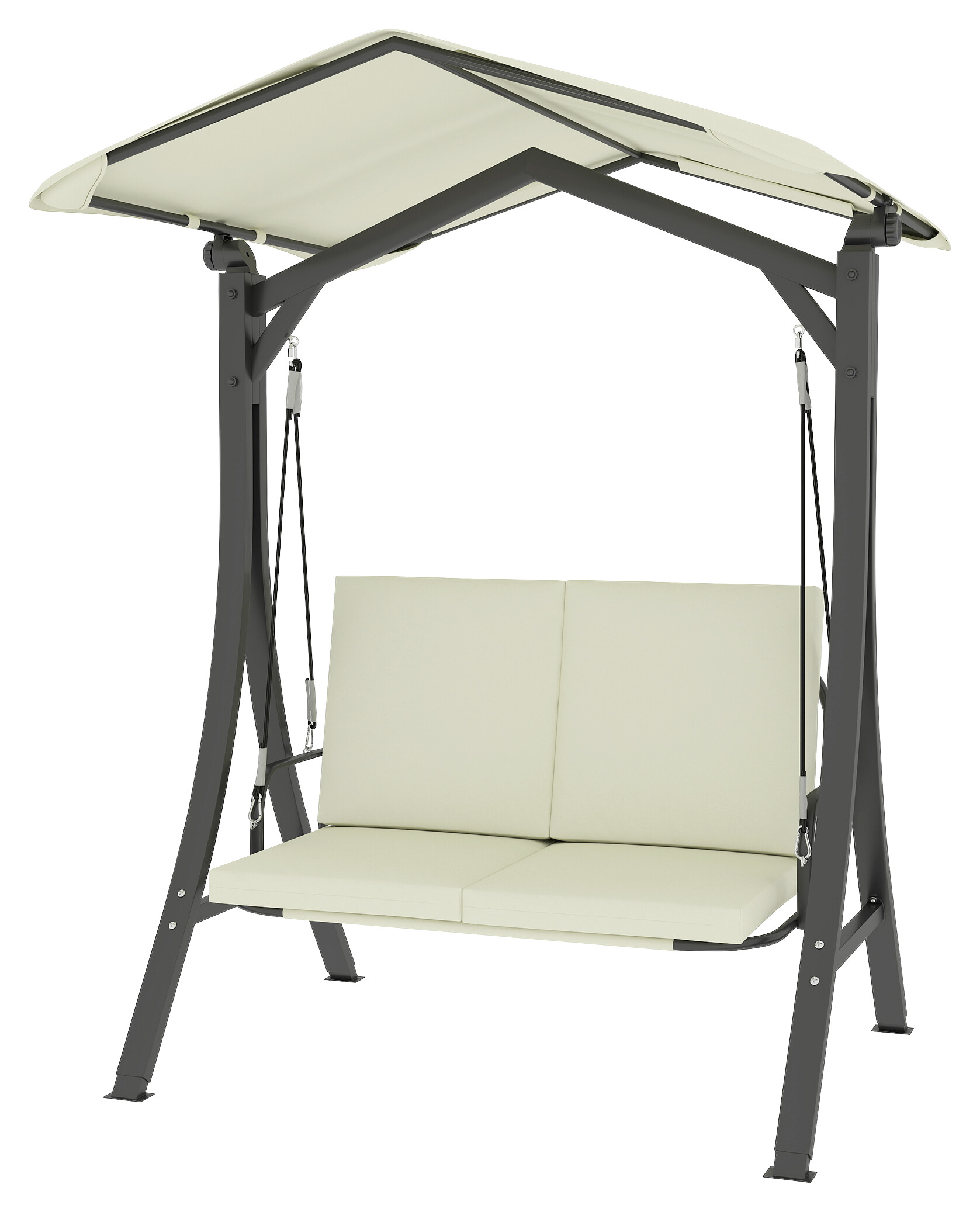 Outsunny Hollywoodschaukel cremeweiß Metall B/H/L: ca. 120x182x150 cm