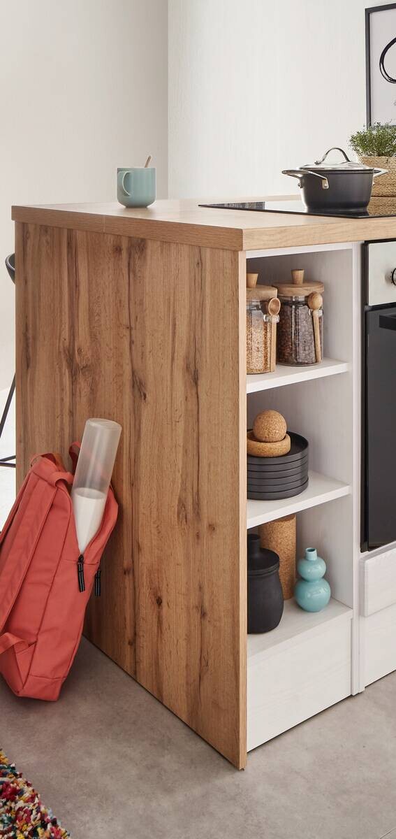 Respekta Winkelküche Anton weiß Lärche Nachbildung B/H/T: ca. 280x211x172 cm