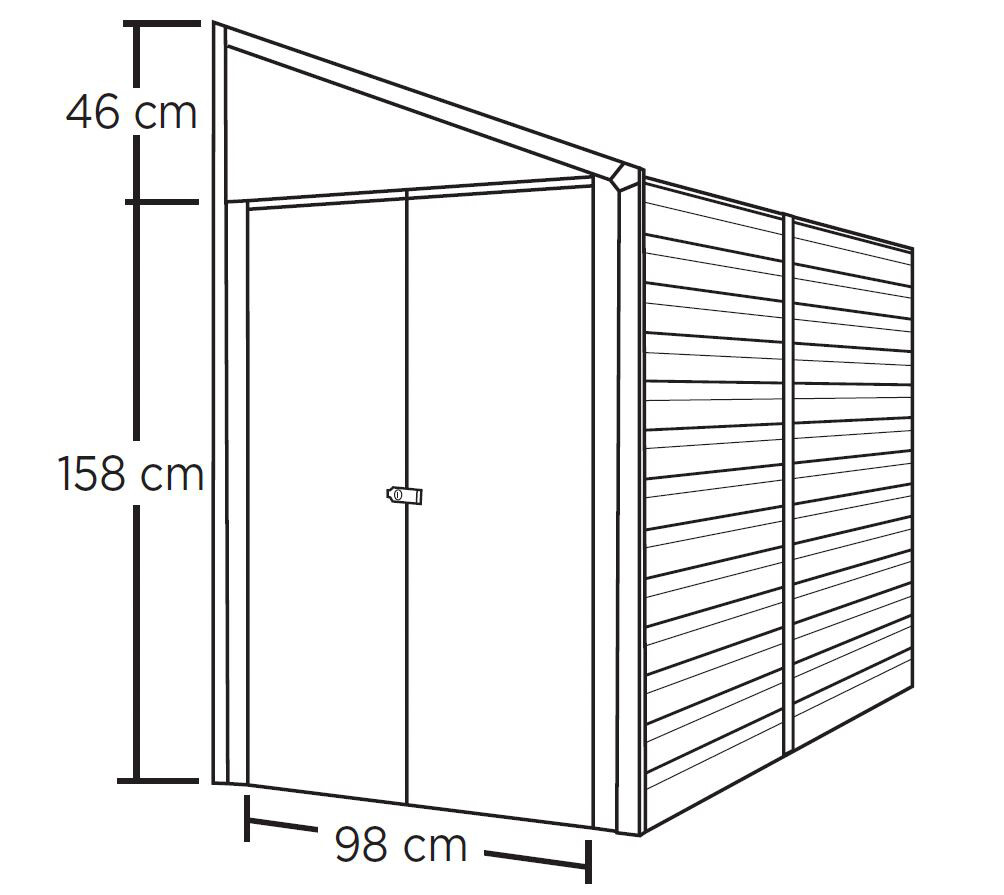 Spacemaker Anlehngerätehaus 4x10 grau B/H/T: ca. 295x208x124 cm