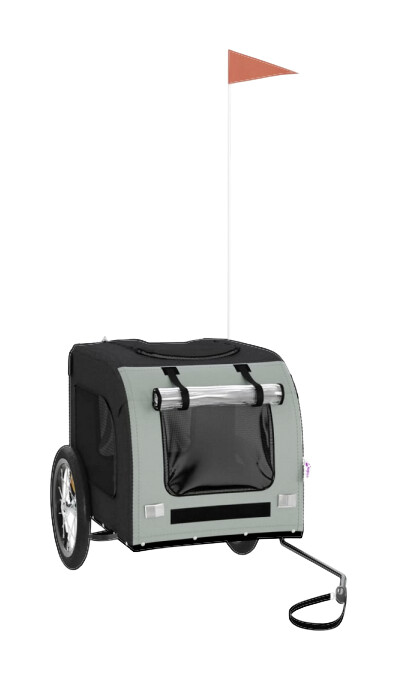 vidaXL Fahrradanhänger schwarz schwarz B/H/L: ca. 64x66x125 cm