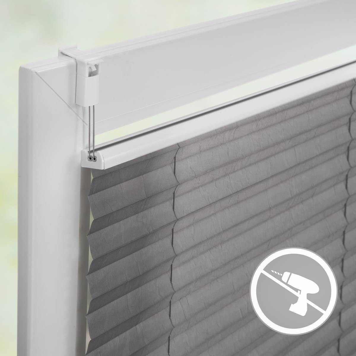 LICHTBLICK Spannplissee hellgrau B/L: ca. 50x130 cm