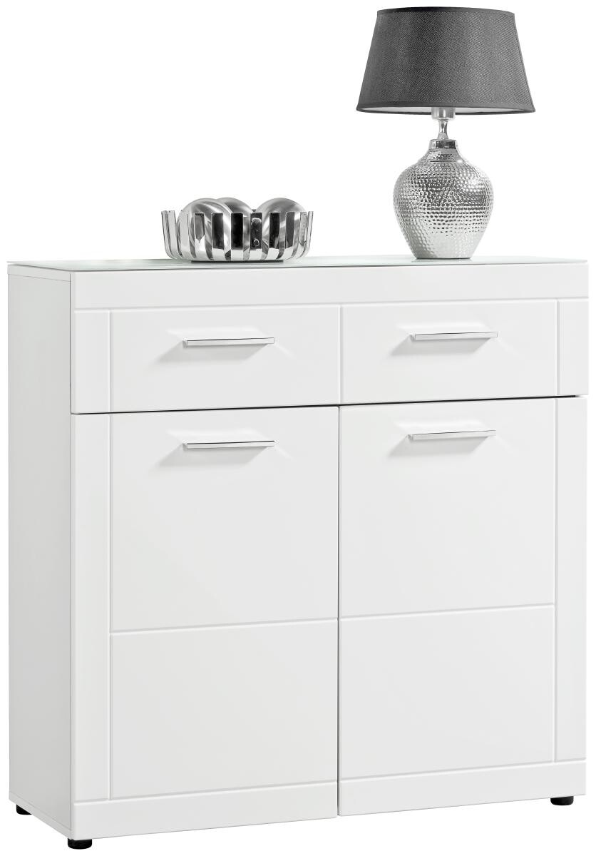 Schuhkommode Atlanta weiß weiß Hochglanz B/H/T: ca. 90x91x35 cm