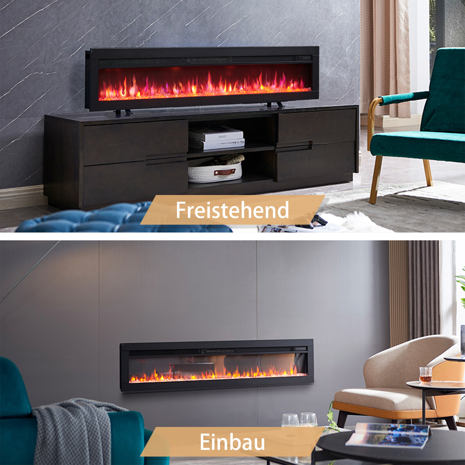 Balderia Elektrischer-Kamin Agnes 60 B/H/T: ca. 152,5x33x12 cm