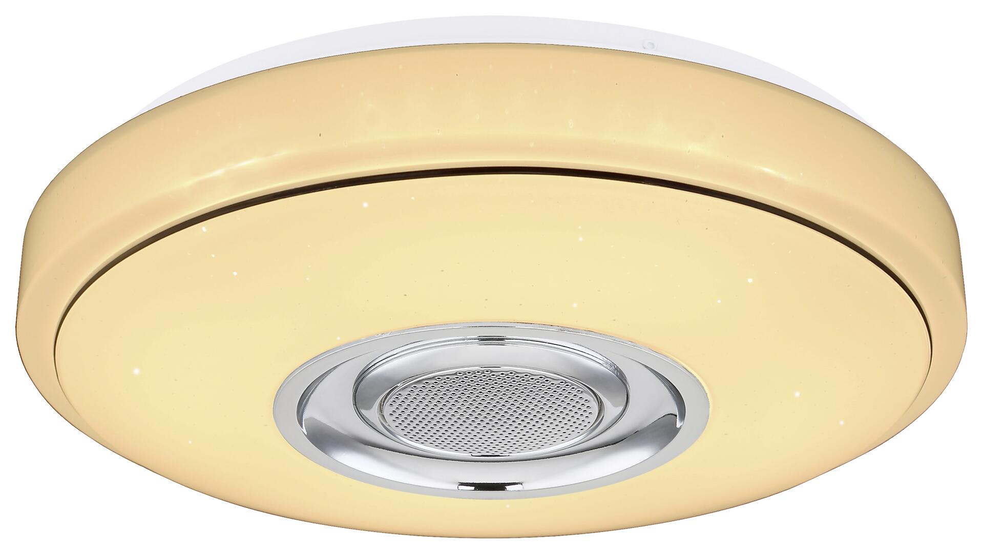 POCOline Deckenleuchte Sound weiß Chrom Kunststoff Metall H/D: ca. 8x34 cm