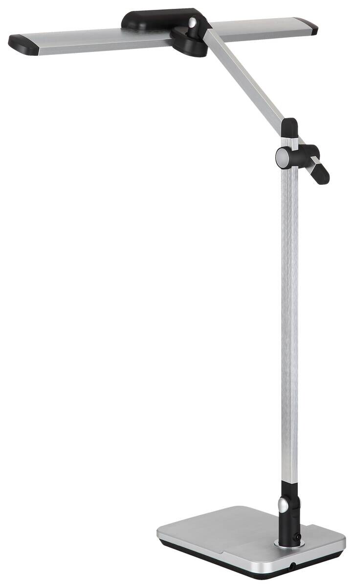 GLOBO LED-Tischleuchte silber schwarz Kunststoff Aluminium B/H/T: ca. 50x61,2x36,8 cm