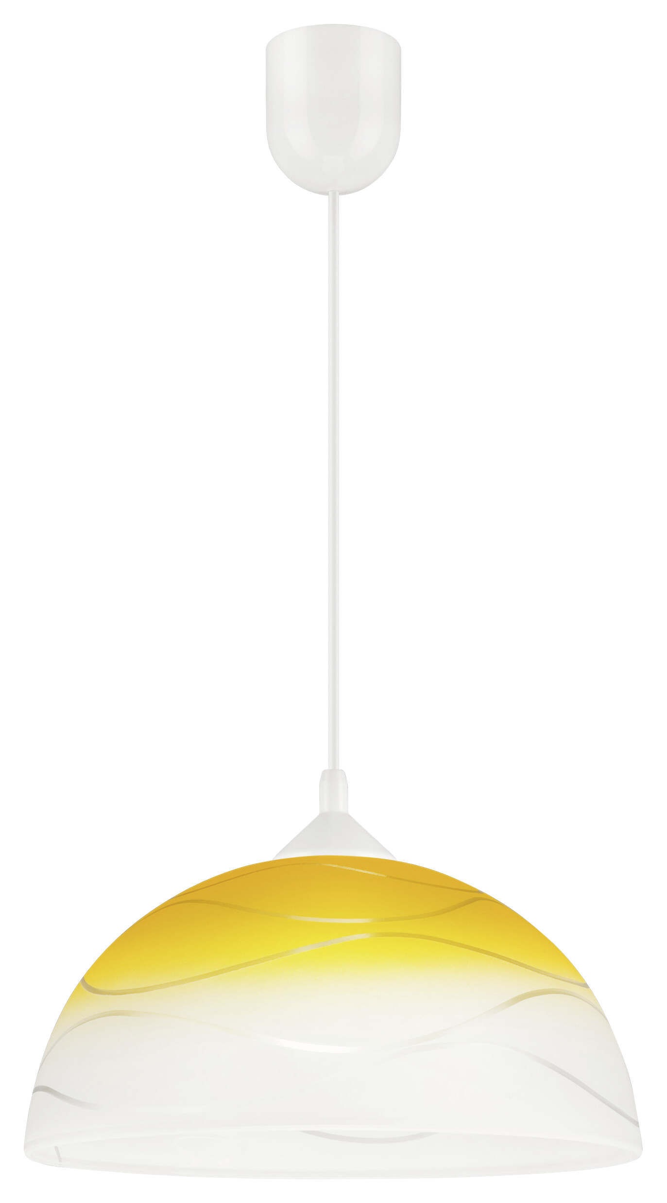 Lamkur Hängeleuchte gelb Glas B/H/L: ca. 31x17x31 cm E27 1 Brennstellen