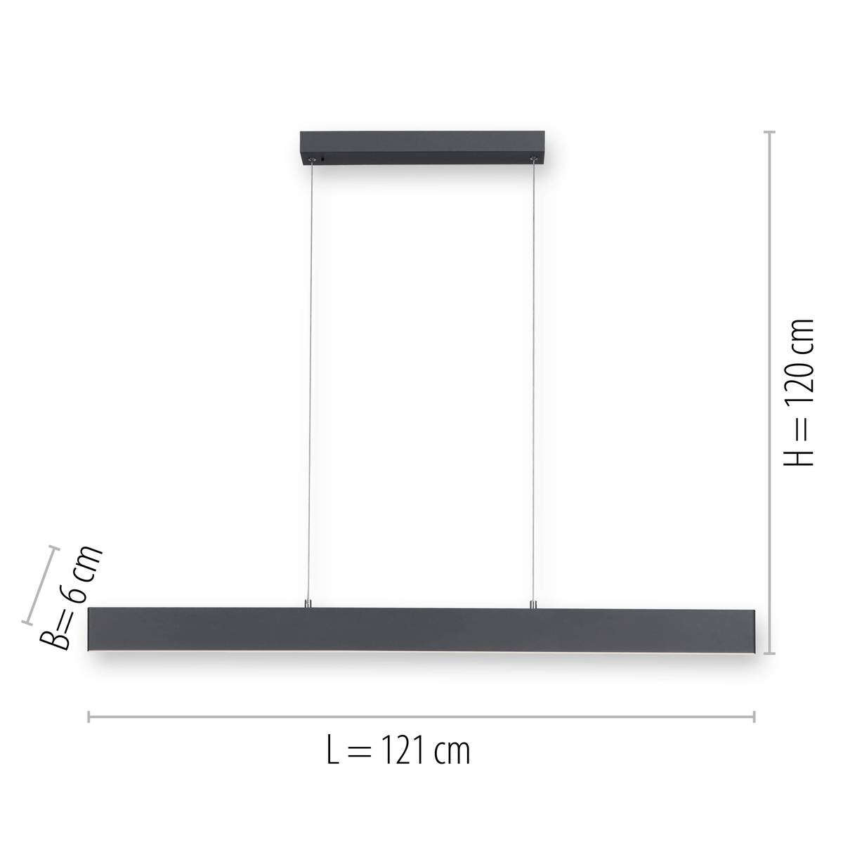 Paul Neuhaus LED-Pendelleuchte NILA 2548-13 anthrazit weiß Kunststoff Metall B/H/T: ca. 121x120x6 cm 2.0 Brennstellen
