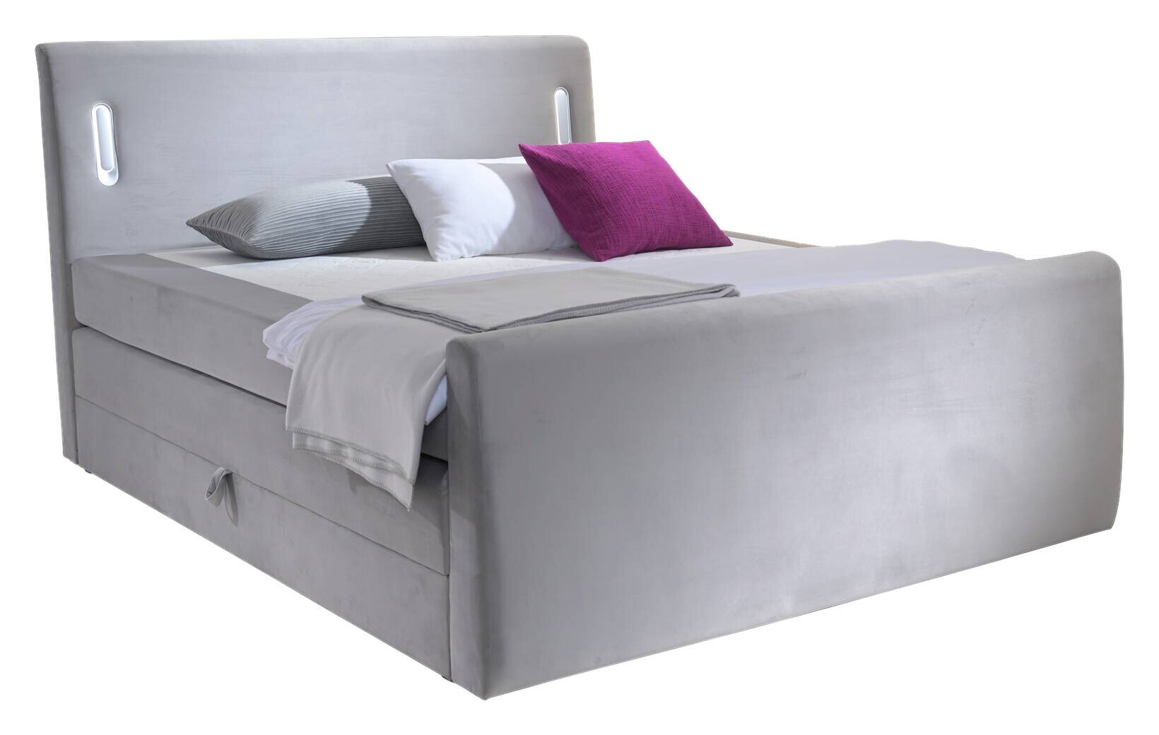 Boxspringbett Lighting grau Liegefläche B/L: ca. 160x200 cm