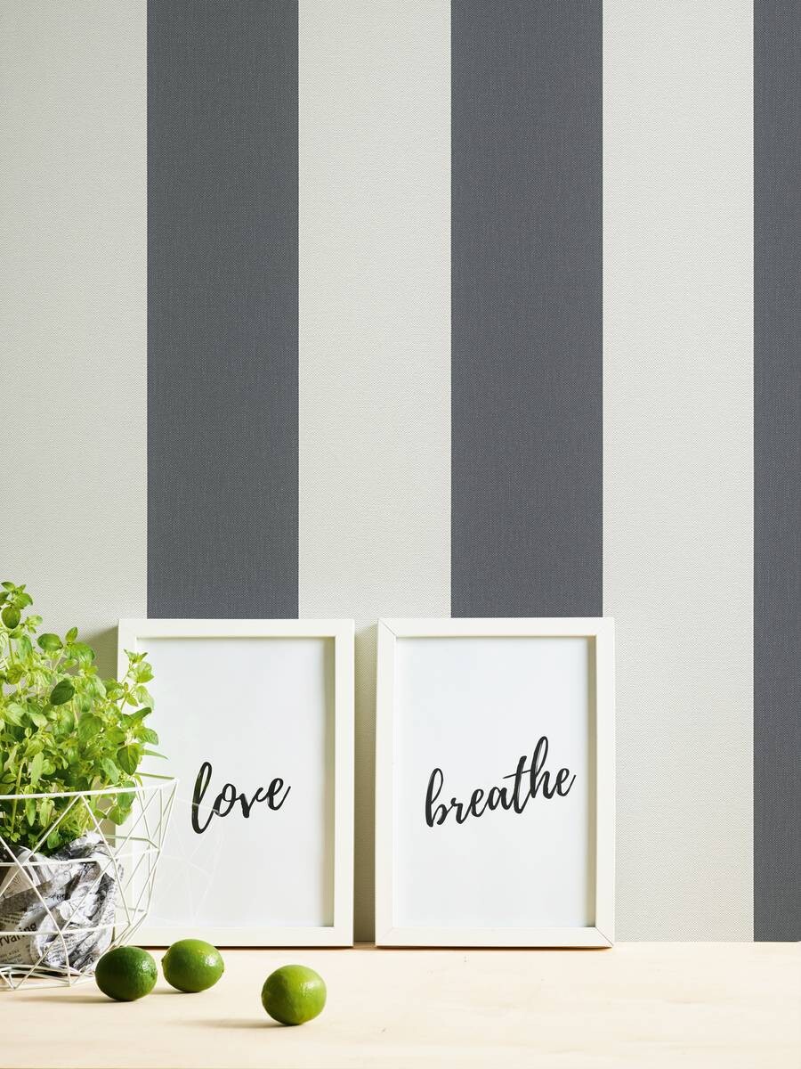 A.S.Creation Vliestapete Black & White Streifen grau weiß B/L: ca. 53x1005 cm