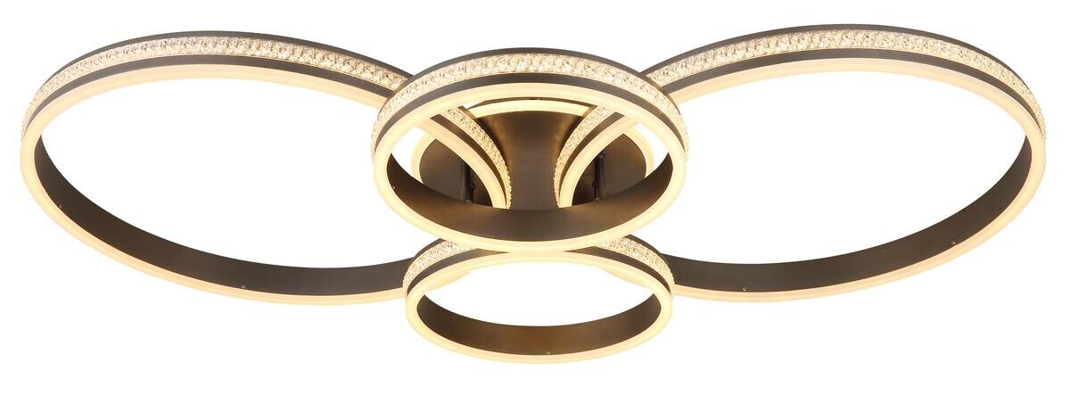 GLOBO Deckenleuchte Grouni titanfarbig klar Aluminium Metall B/H: ca. 106x13,7 cm 1 Brennstellen