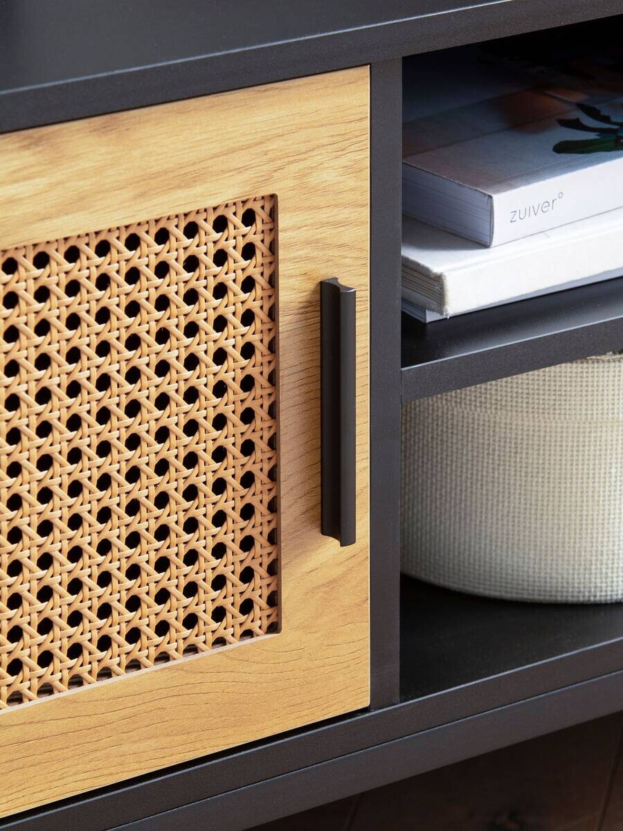 Lowboard schwarz Eiche Optik B/H/T: ca. 110x48x40 cm