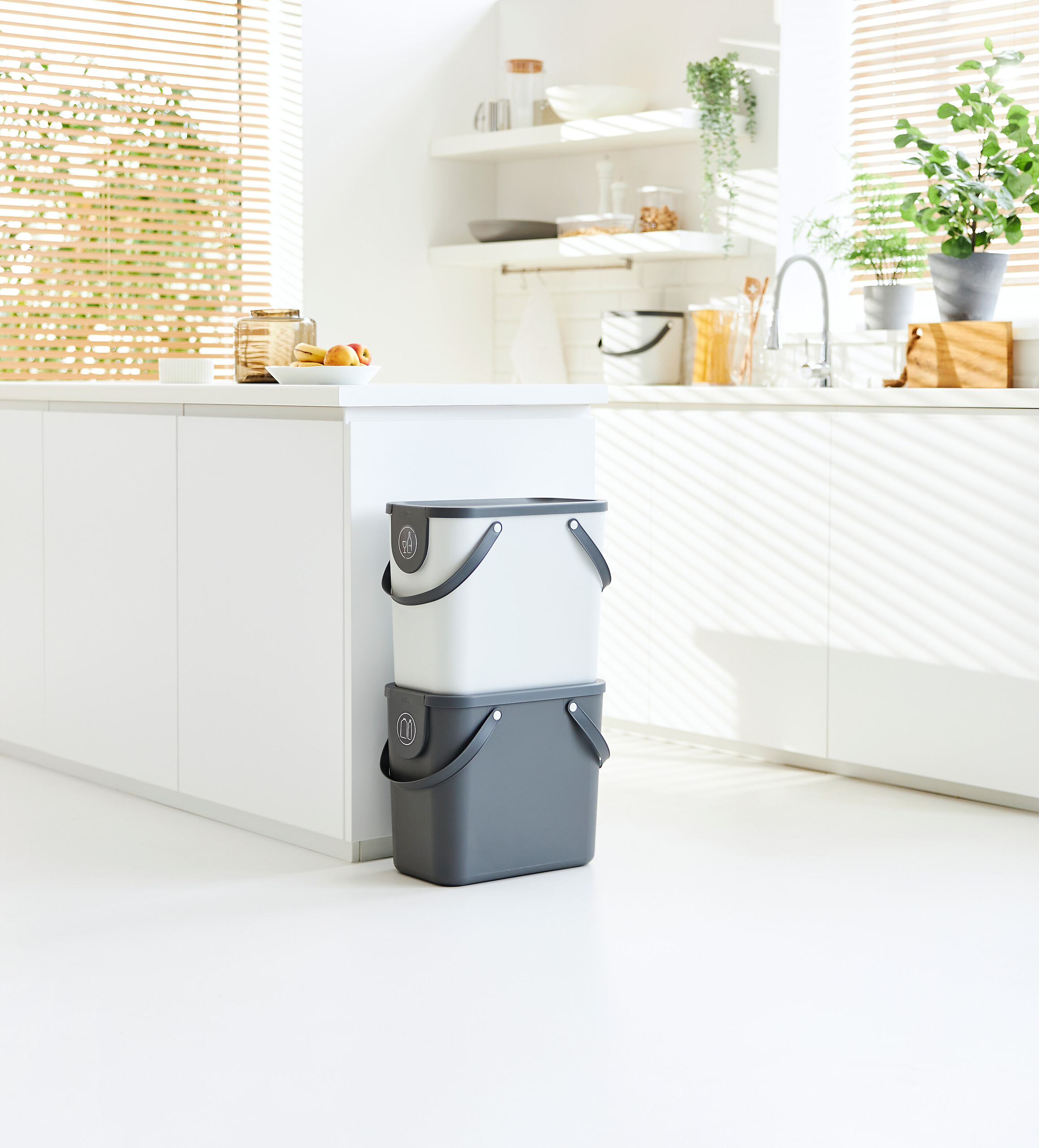 Rotho Abfalleimer weiß B/H/L: ca. 23,5x34x40 cm