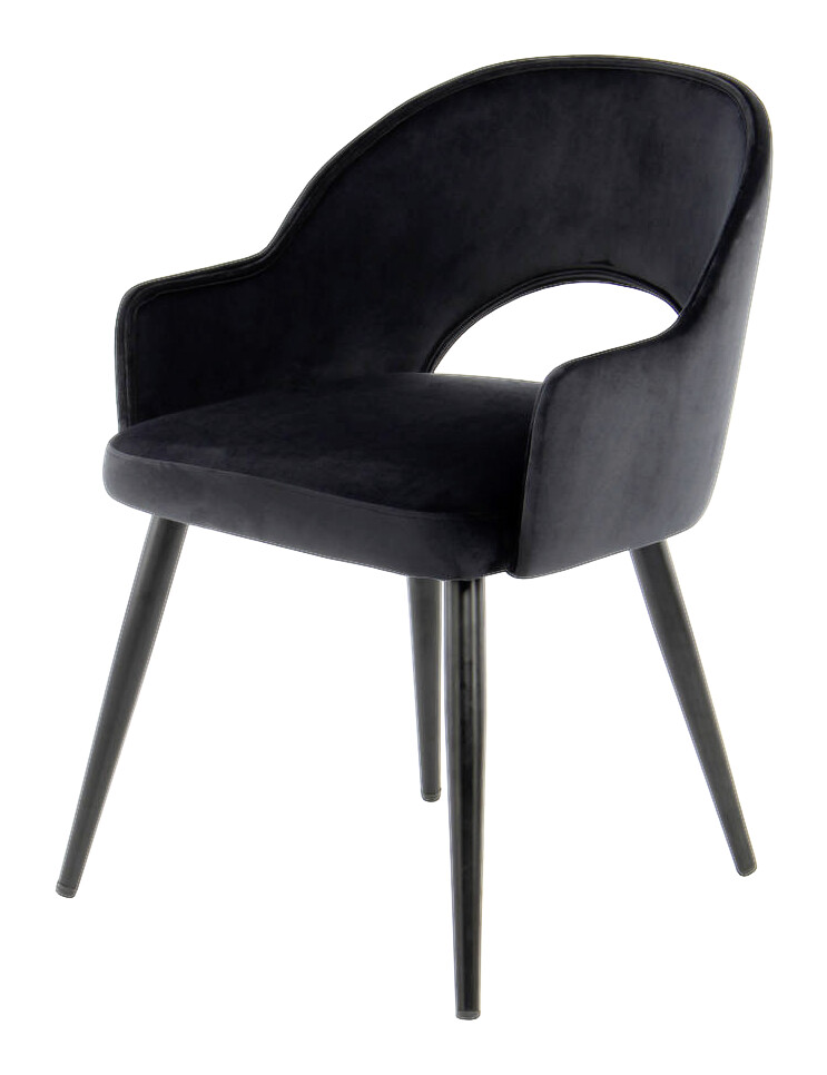 Stuhl Joris 100 2er schwarz Microfaser B/H/T: ca. 55x77x58 cm