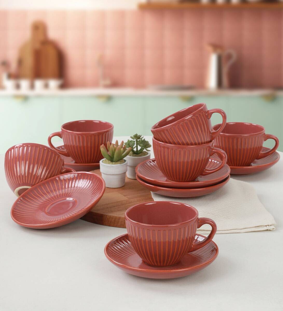 HermiaConcept Teetasse 12-tlg. orange Keramik