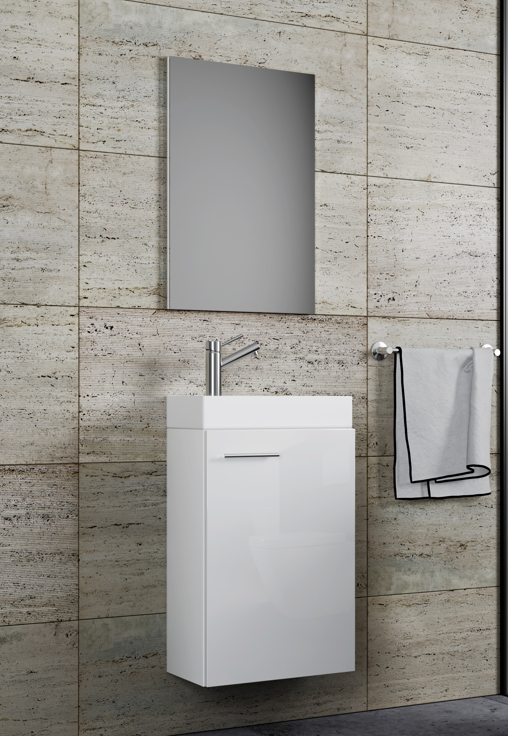 Waschplatz 3tlg-Slito weiß weiß B/H/T: ca. 41x130x22 cm