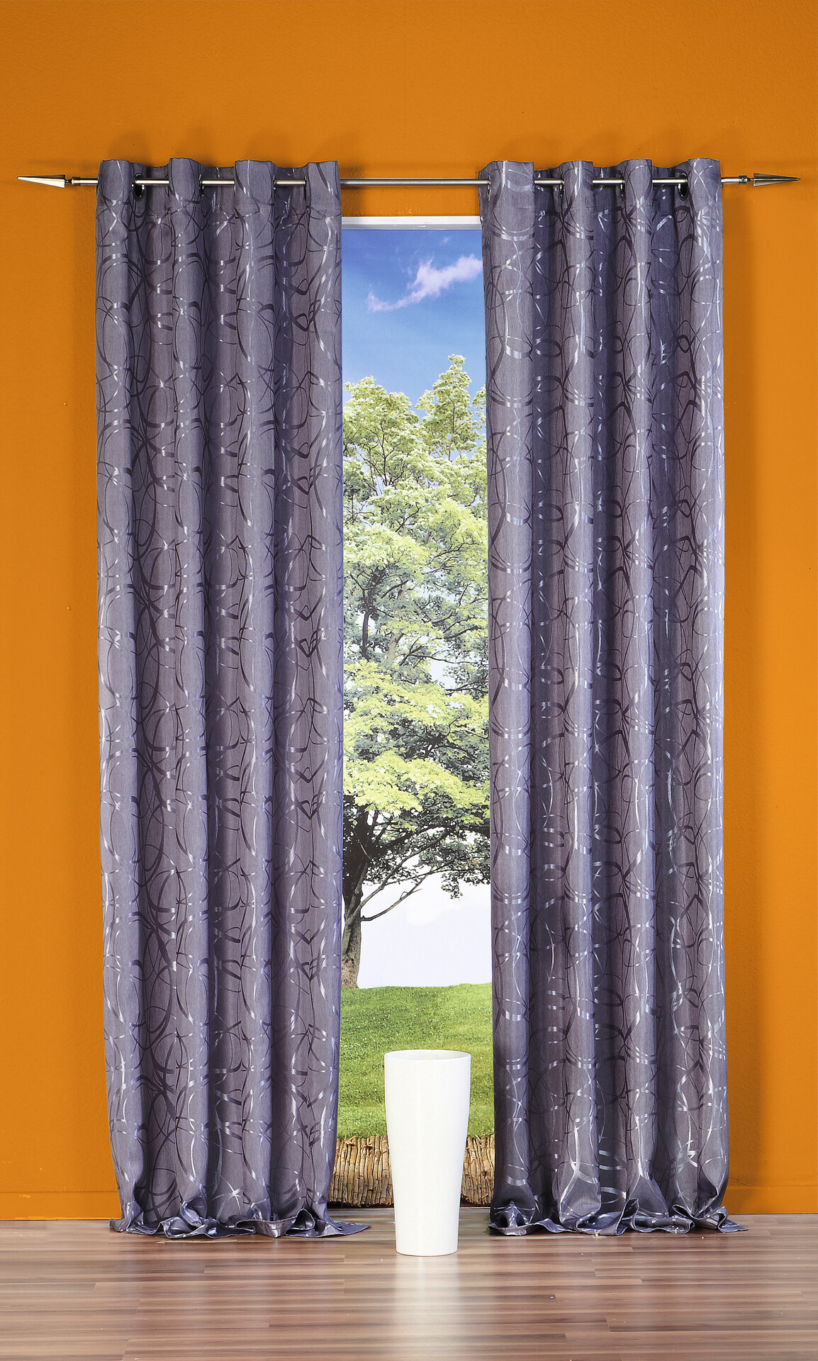 POCOline Ösenvorhang Eaton silber B/L: ca. 140x245 cm