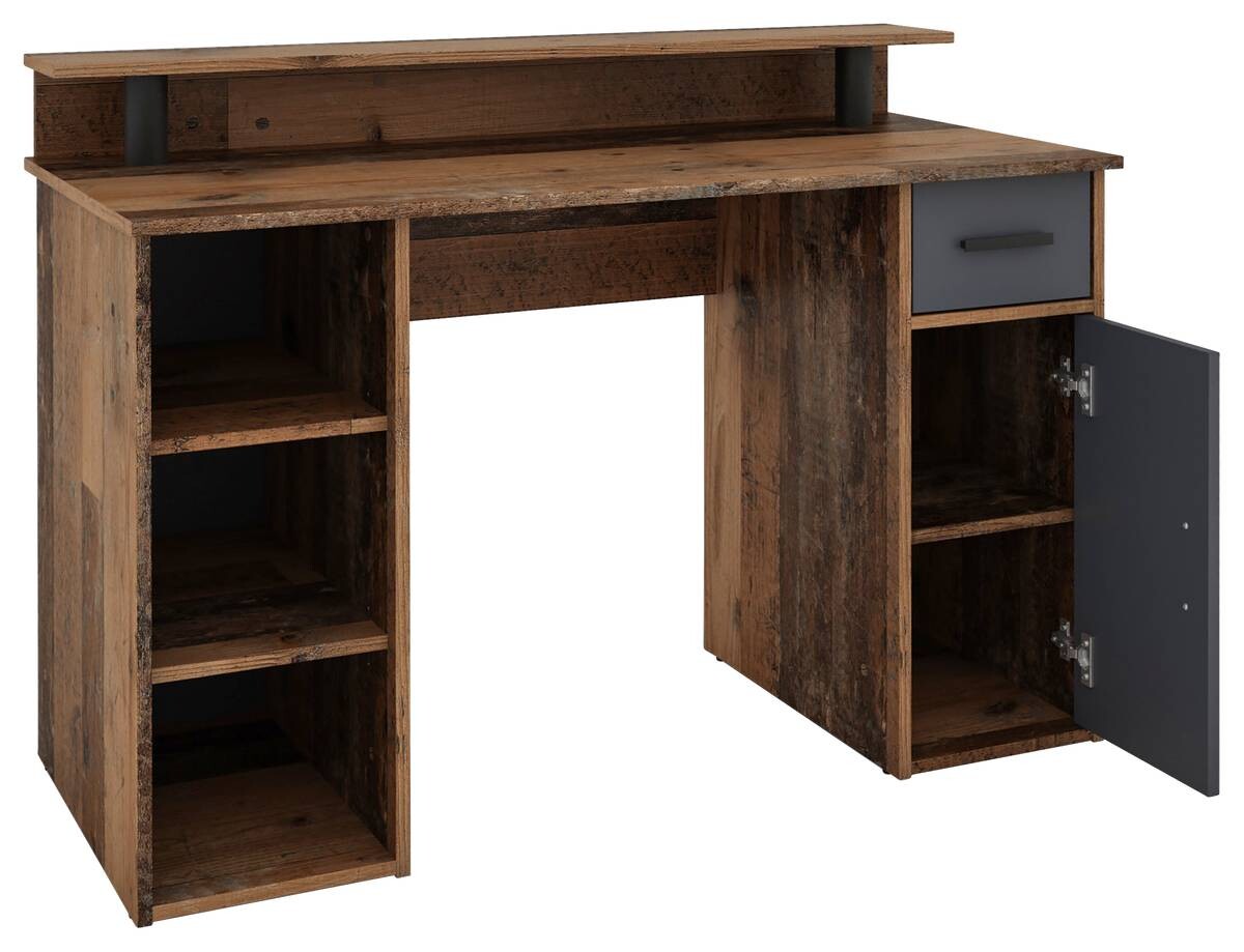 Schreibtisch DIEGO Eiche Old Wood Nachbildung anthrazit