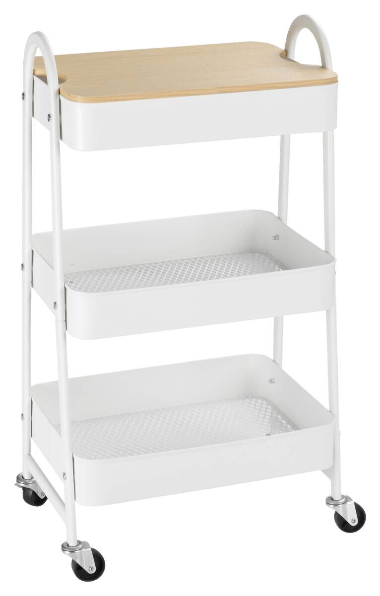 HOMCOM Küchenwagen weiß Edelstahl B/H/L: ca. 31x45x79,4 cm