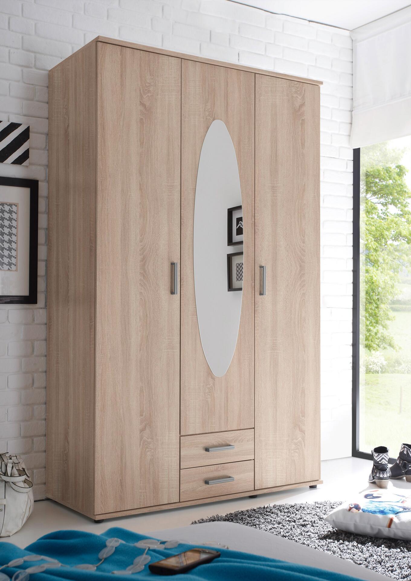 Kleiderschrank Paul Eiche Sonoma Nachbildung B/H/T: ca. 120x195x55 cm