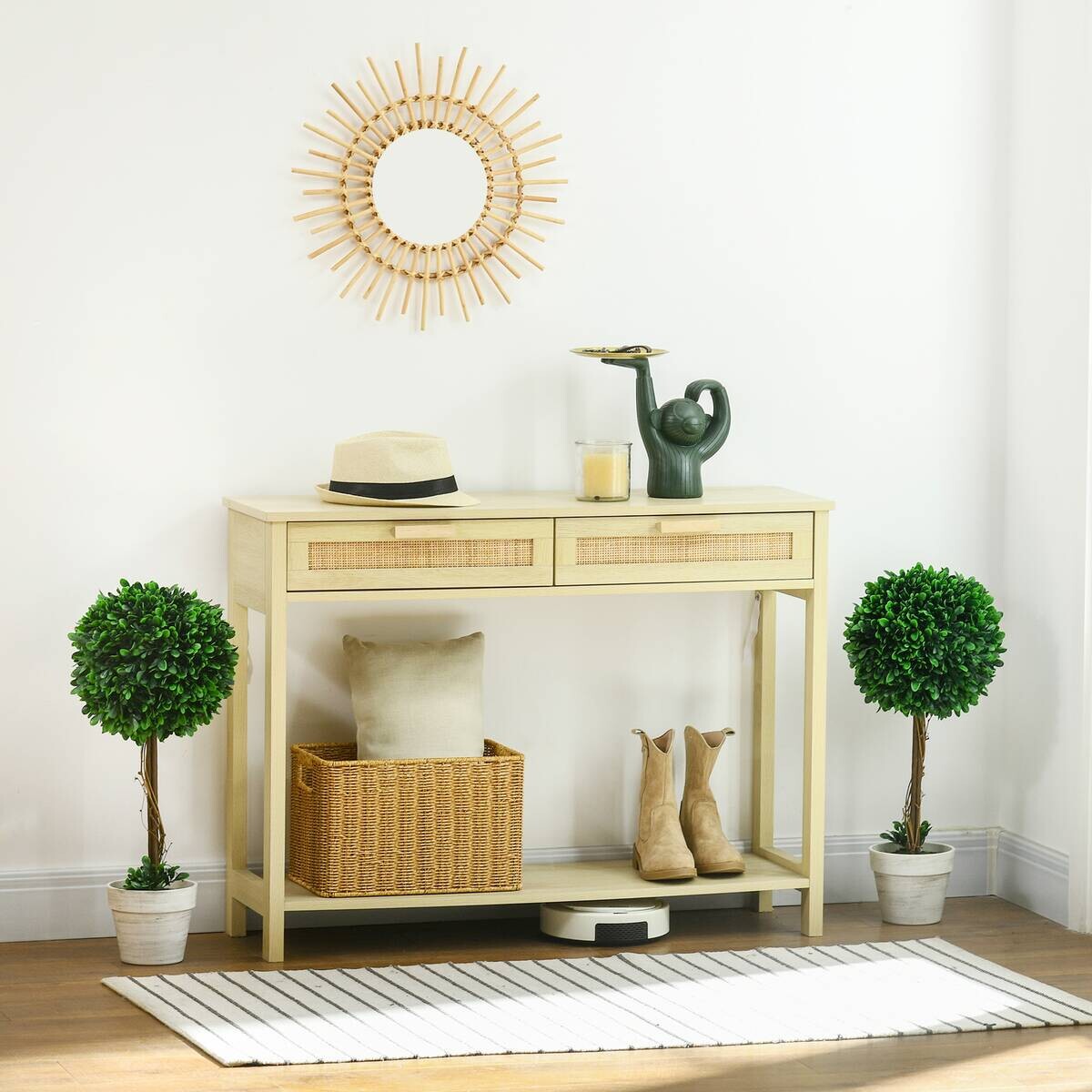 HOMCOM Kunstpflanze grün Polyethylen B/H/L: ca. 28x28x60 cm