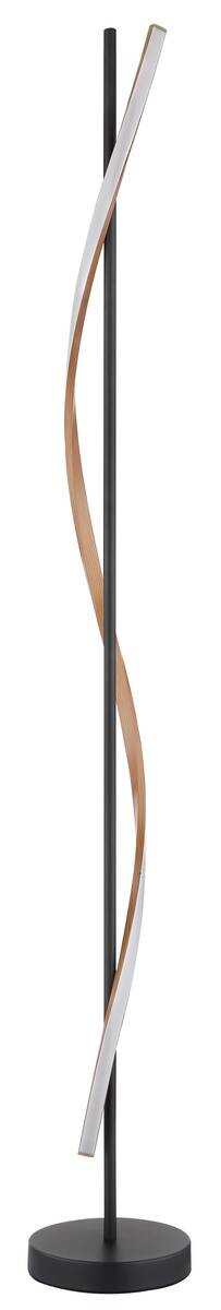 GLOBO LED-Stehleuchte mattschwarz dunkelbraun Opal Metall PVC Kunststoff H/D: ca. 150,7x20 cm 1 Brennstellen