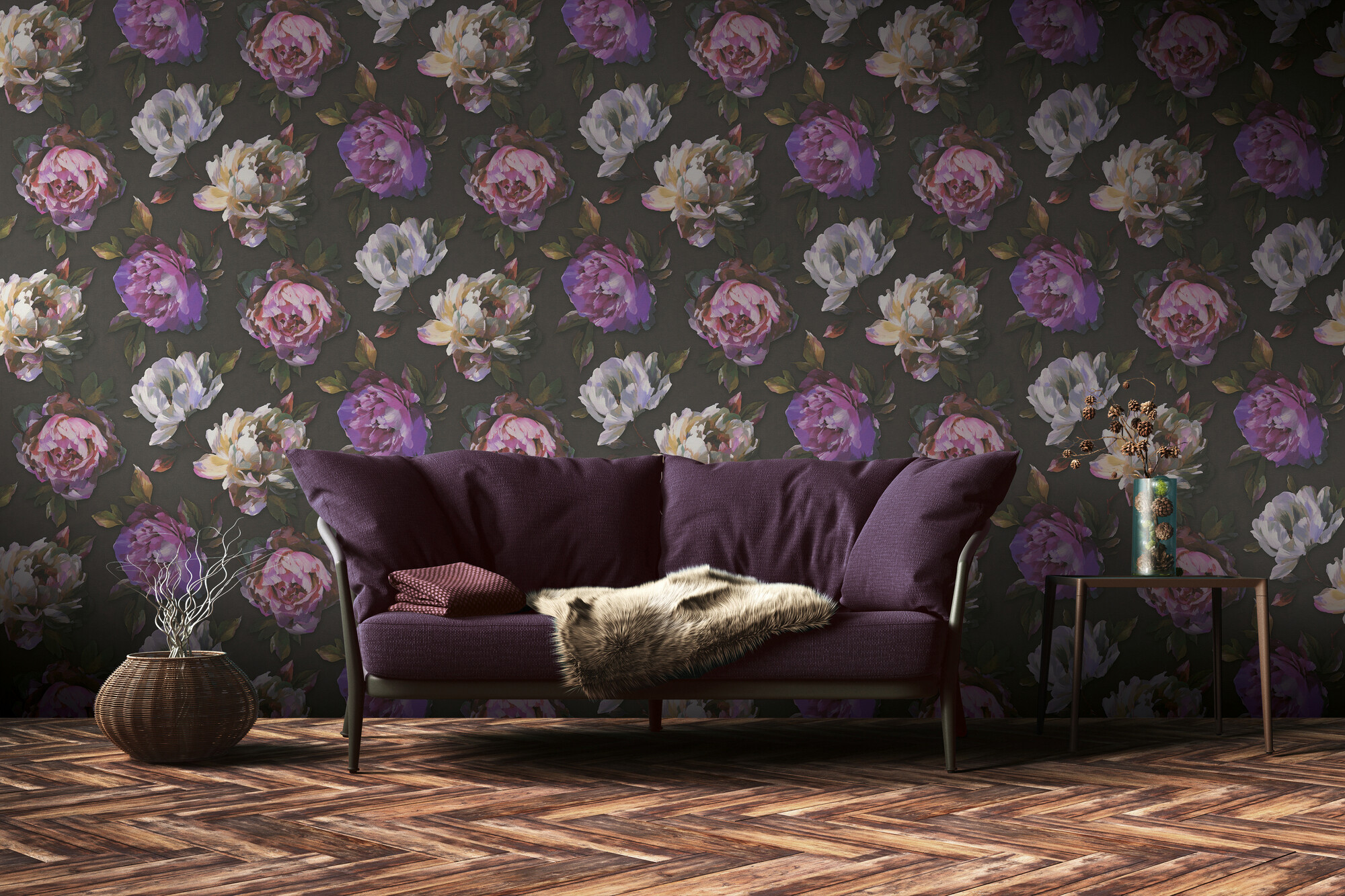 A.S.Creation Vliestapete violett grün B/H/D: ca. 53x1005x8 cm