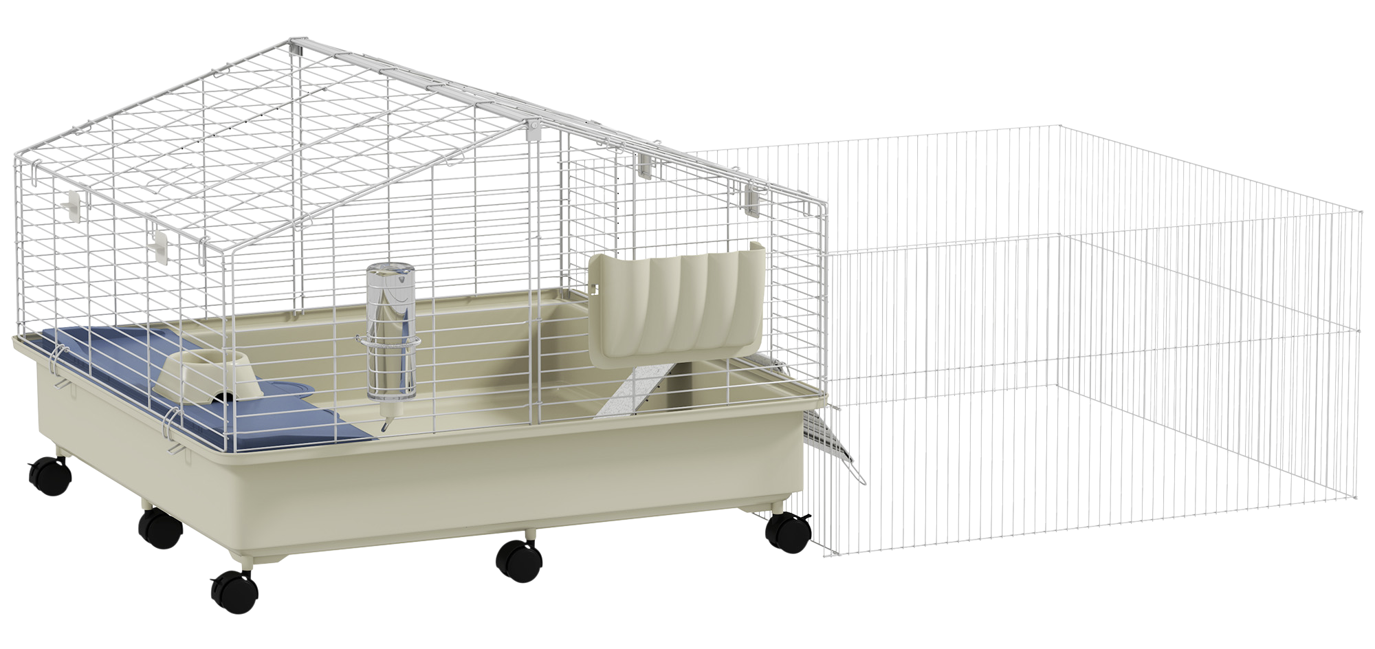 PawHut Kleintierkäfig mehrfarbig Stahl B/H/L: ca. 88x63x173 cm