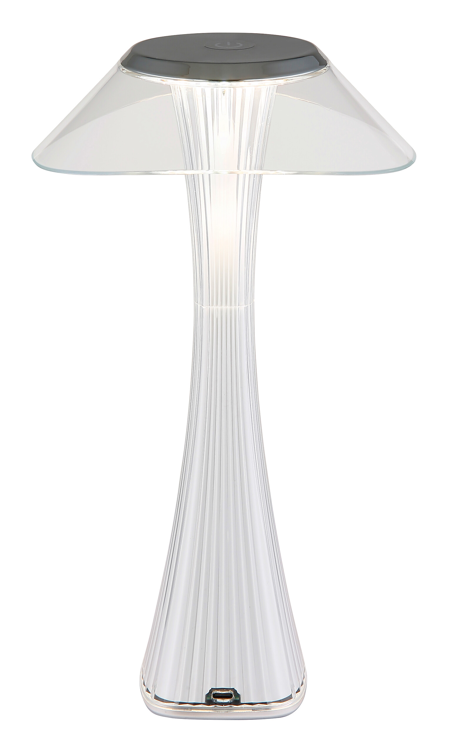 GLOBO Tischleuchte weiß klar Chrom Acryl Kunststoff H/D: ca. 27,4x15,1 cm 1 Brennstellen