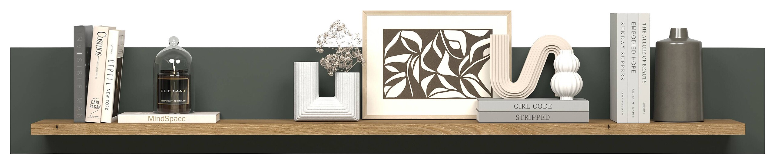 Wandboard Stanton tannengrün Eiche Evoke Coast Nachbildung B/H/T: ca. 156x22x22 cm