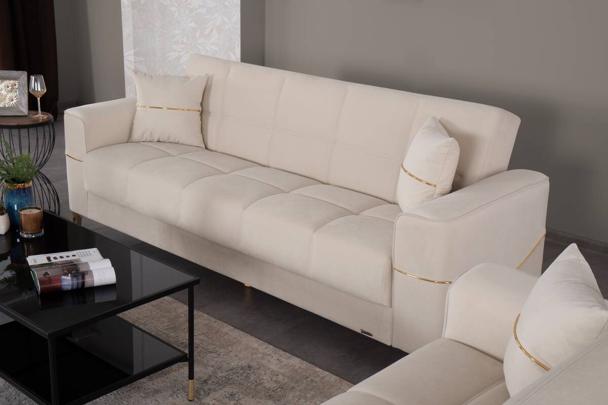 Sofa 3-2-1 Salda beige Microfaser