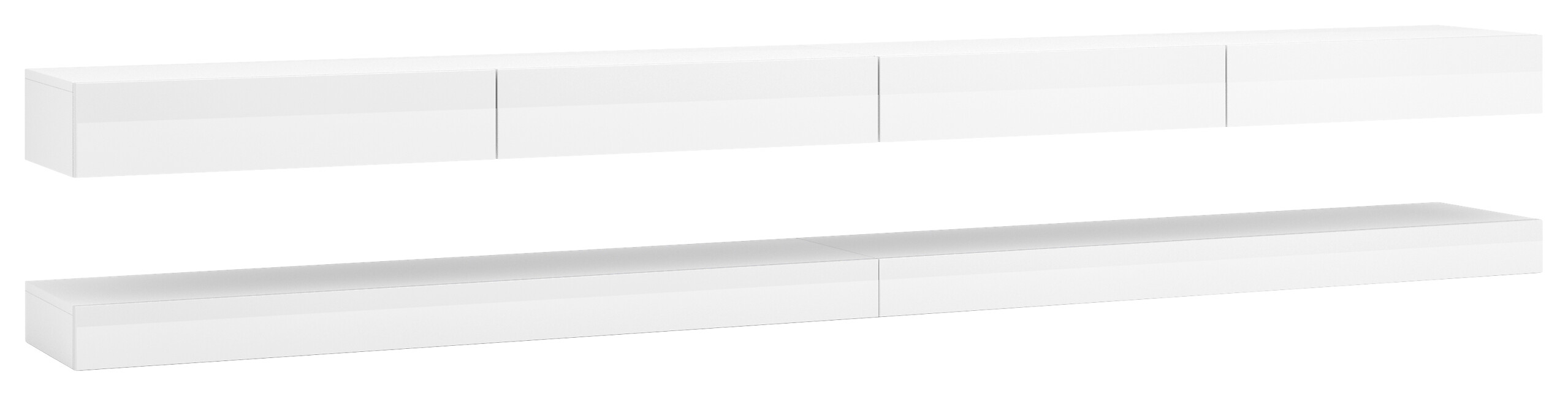 TV-Board Fly weiß weiß Hochglanz B/T: ca. 280x34 cm