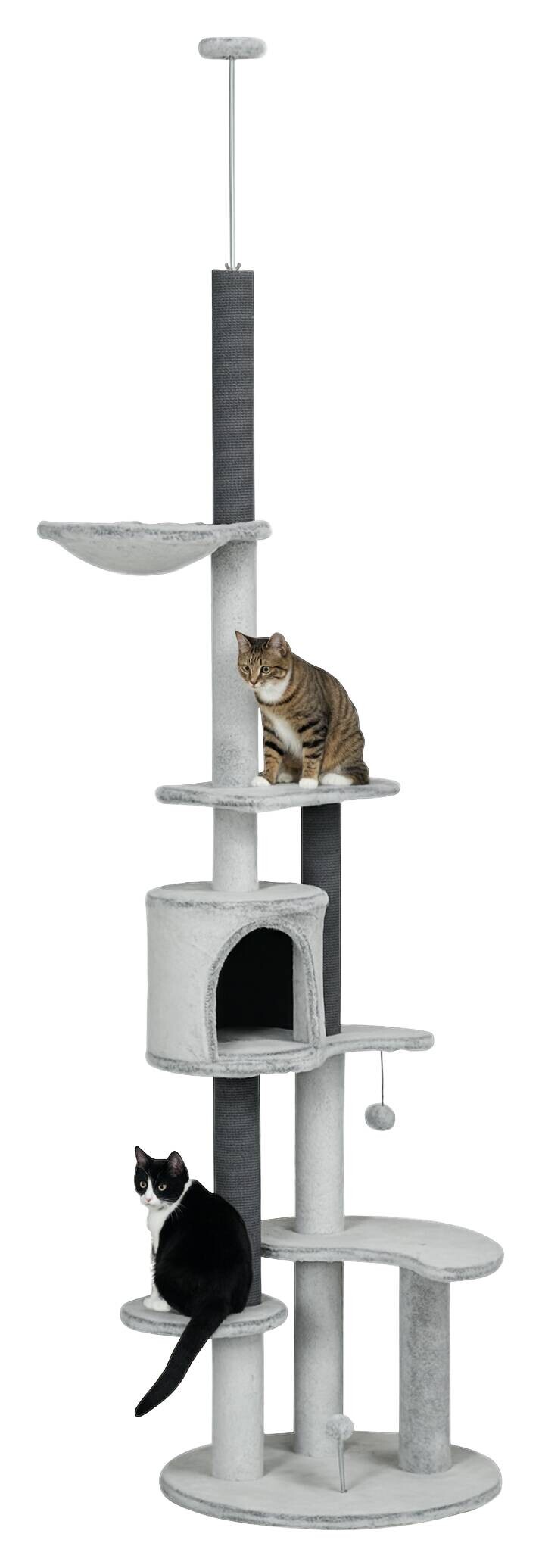 PawHut Kratzbaum grau Spanplatte B/H/L: ca. 60x255x60 cm