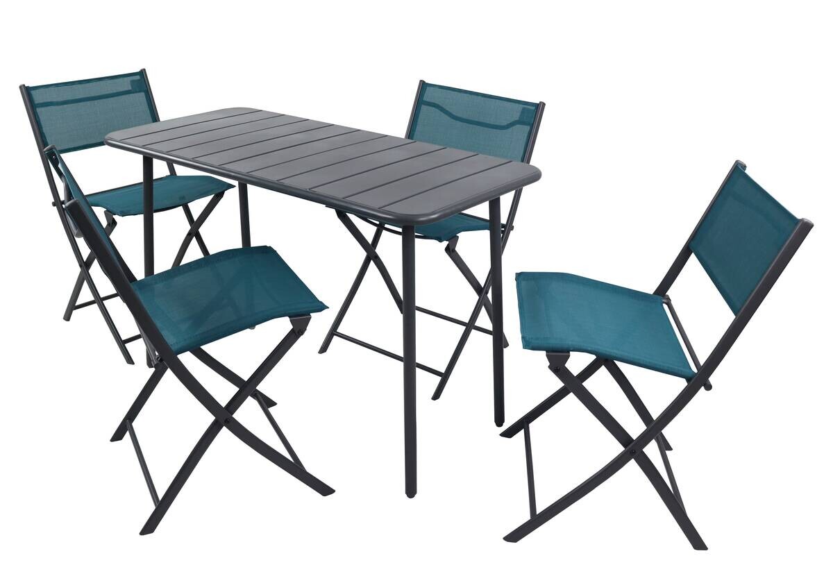 VCM Gartensitzgruppe Sumila türkis Stahl B/H/L: ca. 45x79x46 cm