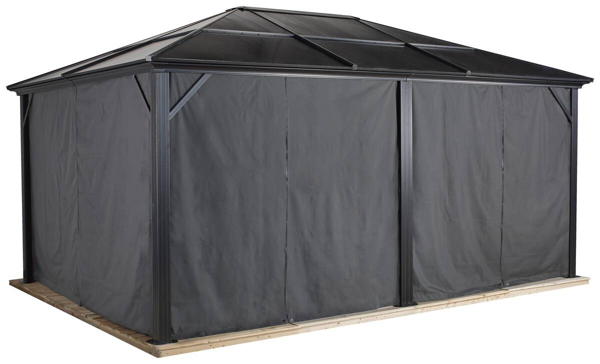 Sojag Pavillon-Vorhang-Set Meridien grau Polyester