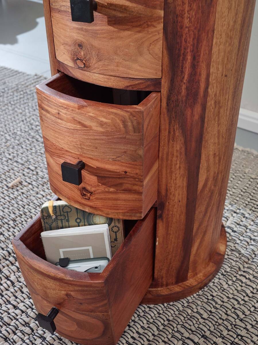 Sideboard natur schwarz B/H/T: ca. 35x85x35 cm