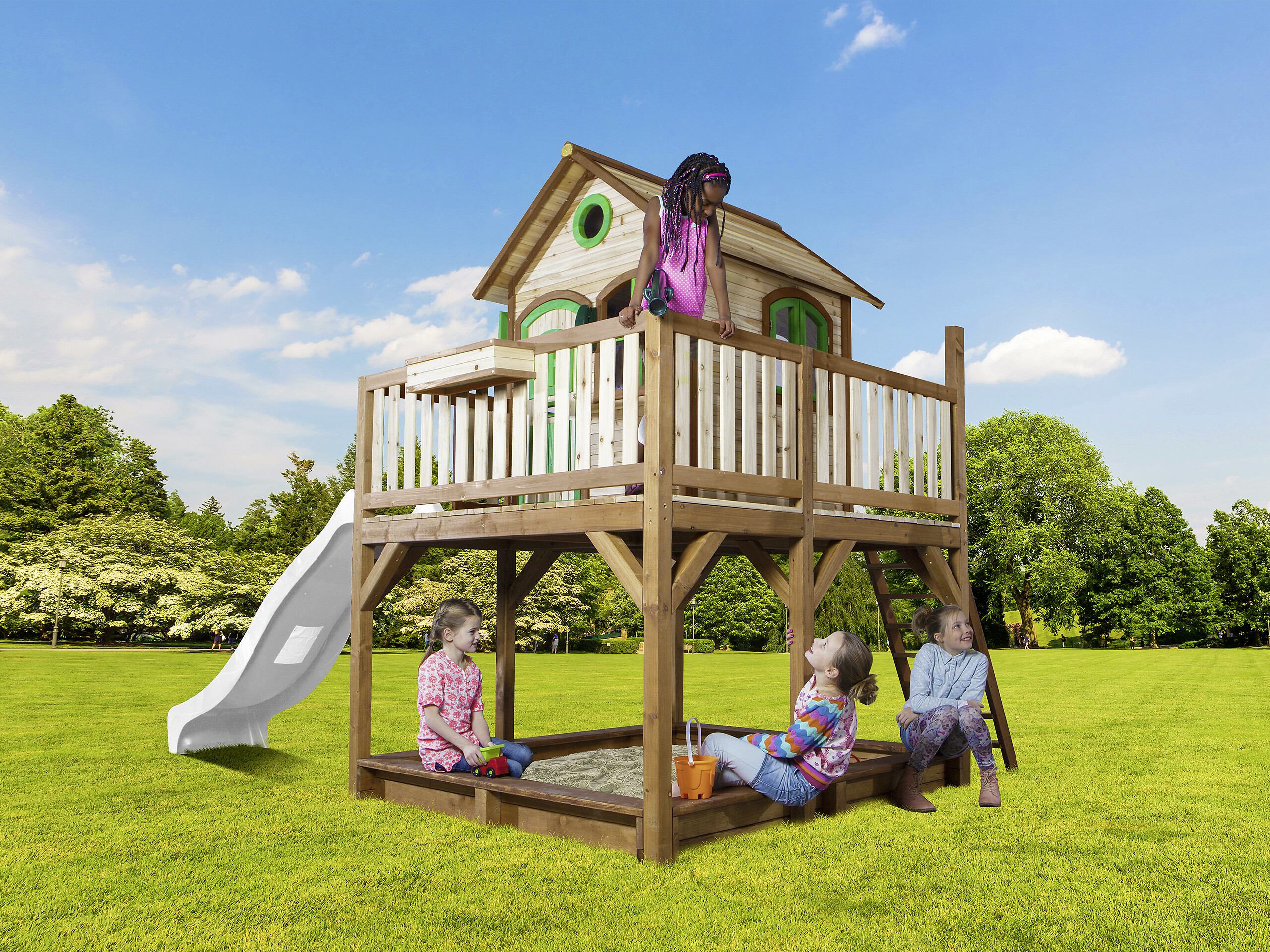 AXI Spielhaus Liam braun B/H/L: ca. 377x291x255 cm