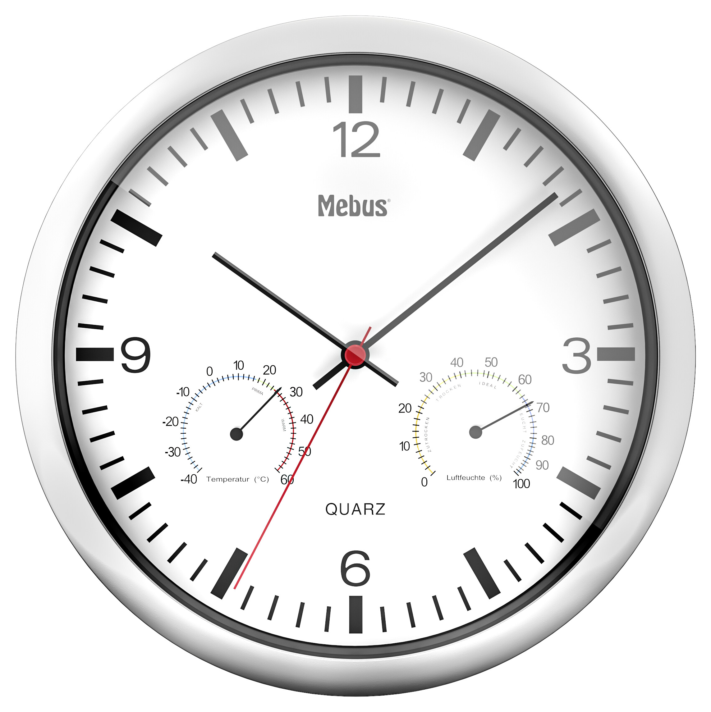 Mebus Wanduhr weiß D: ca. 25 cm