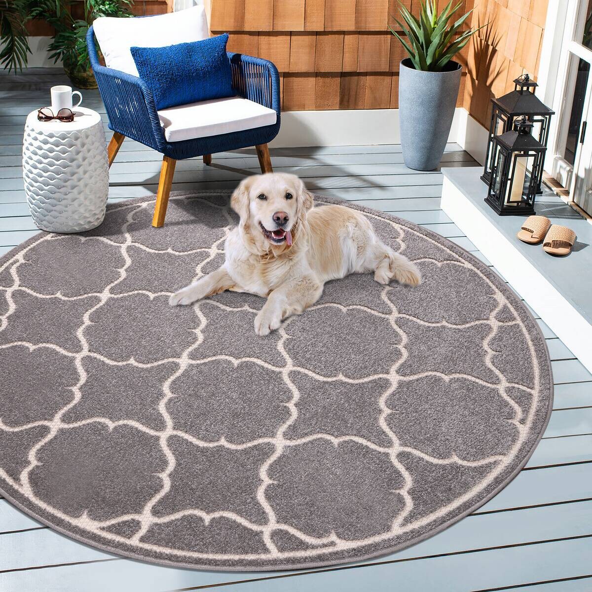 Sanat Outdoorteppich BERLIN hellgrau B/L: ca. 150x150 cm