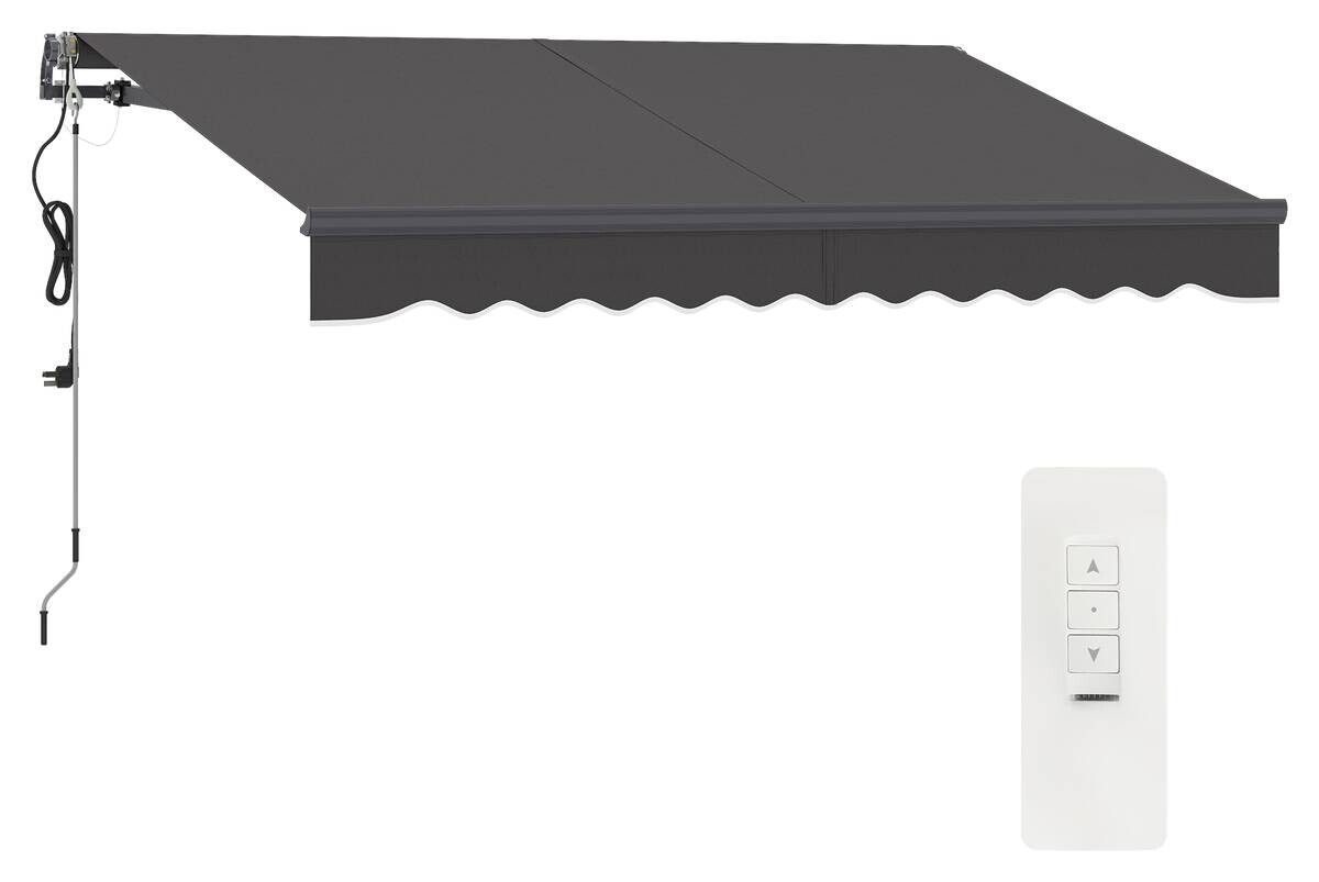 Outsunny Markise dunkelgrau B/H/L: ca. 250x150x296 cm