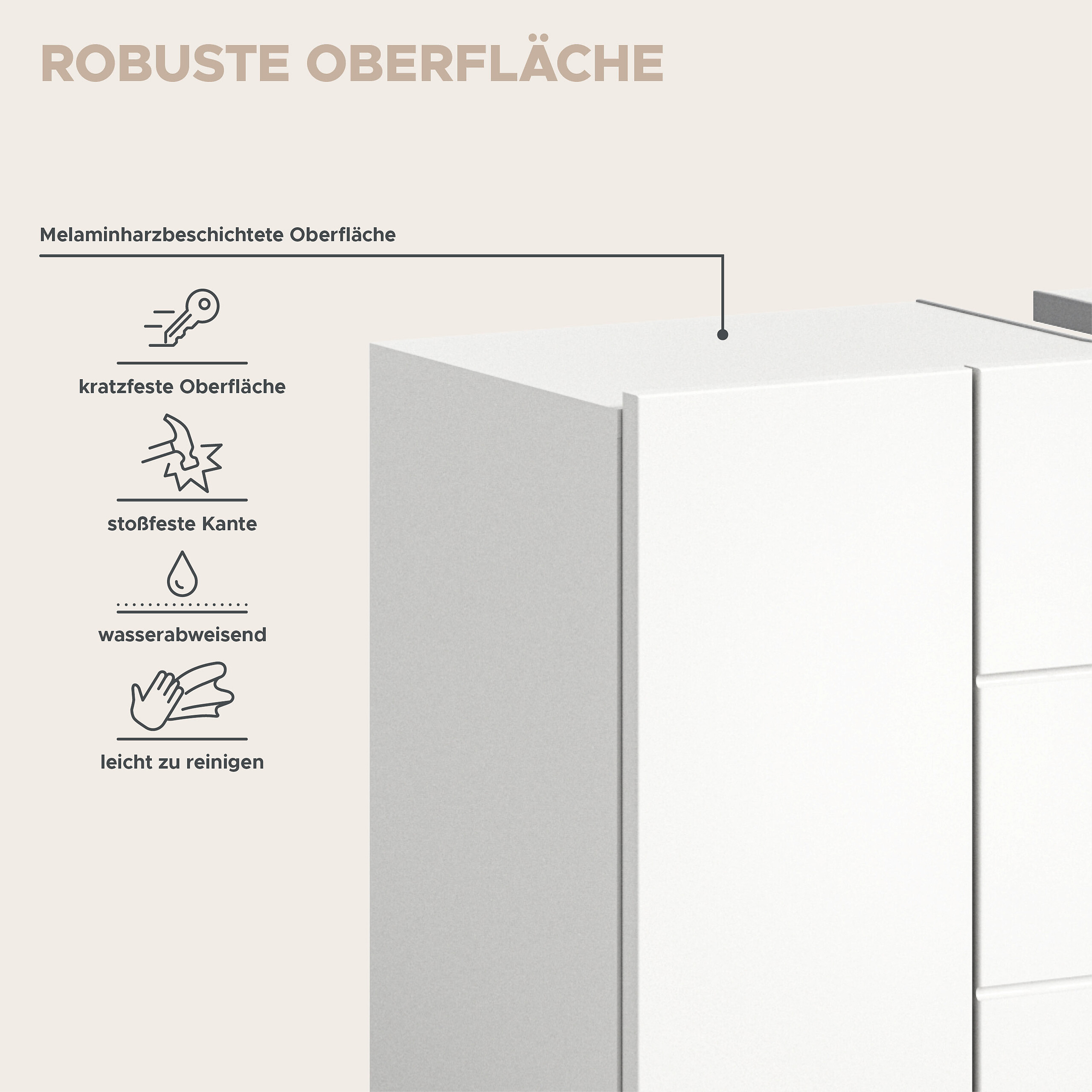 Badezimmer-Set VIRA weiß weiß Hochglanz B/H/T: ca. 157x190x34 cm