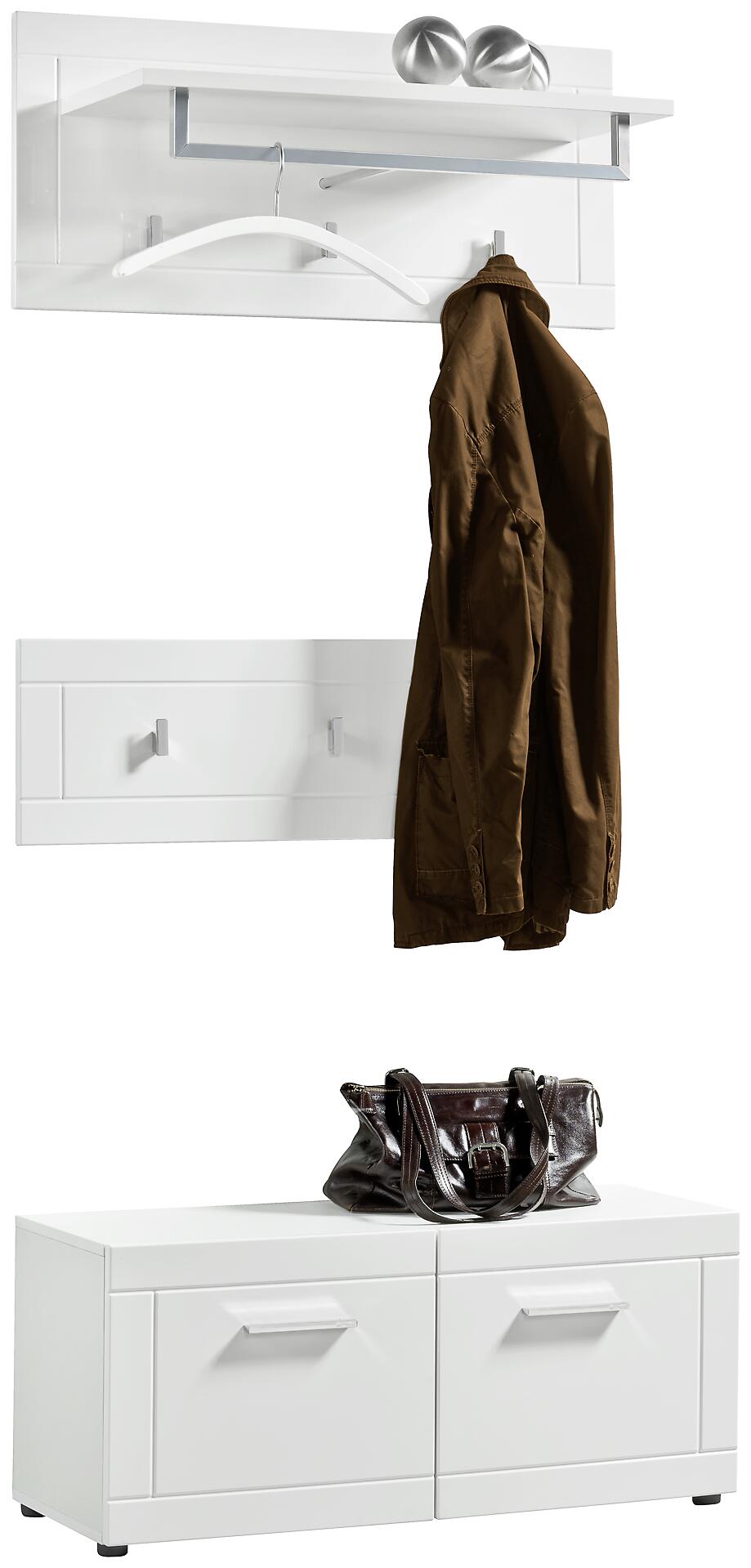 Sitzbank Atlanta weiß weiß Hochglanz B/H/T: ca. 90x40x35 cm